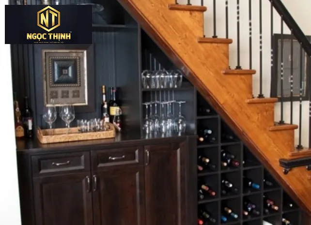 KỆ CẦU THANG TỦ RƯỢU SANG CHẢNH - KCT07